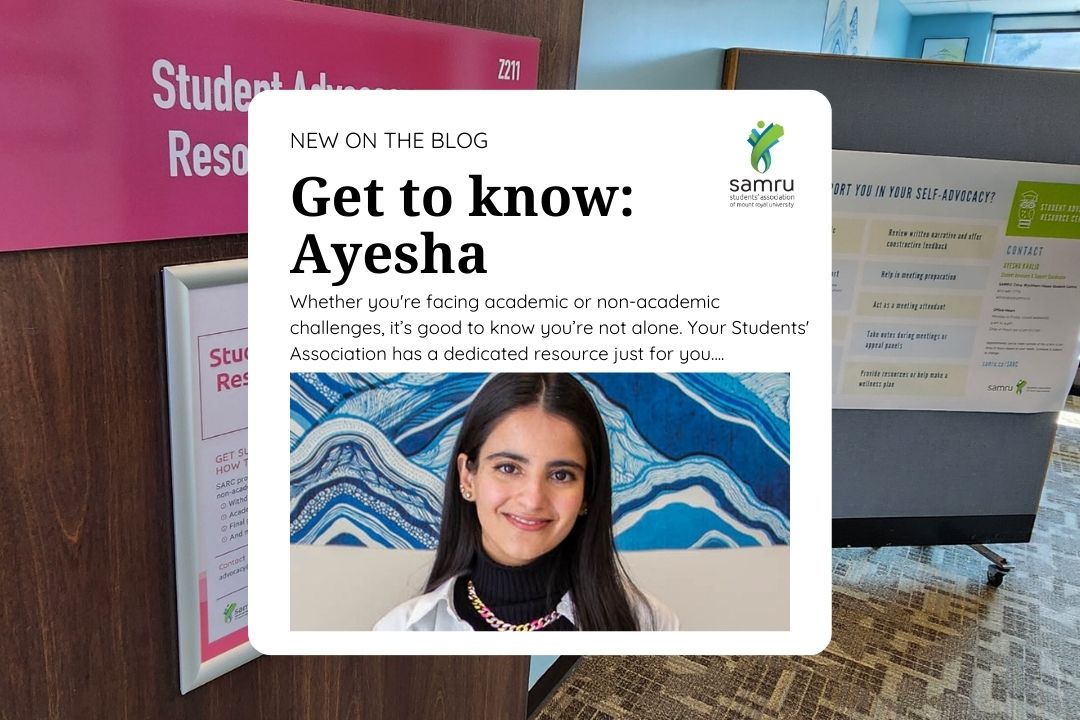 Featured image for “Meet Ayesha, SAMRU’s Advocacy Resource & Support Coordinator!”